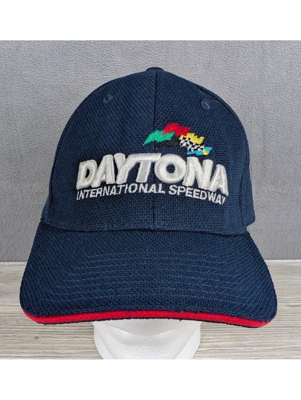 Daytona International Speedway Valvoline Racing L/XL Navy Flexfit NASCAR Hat Cap